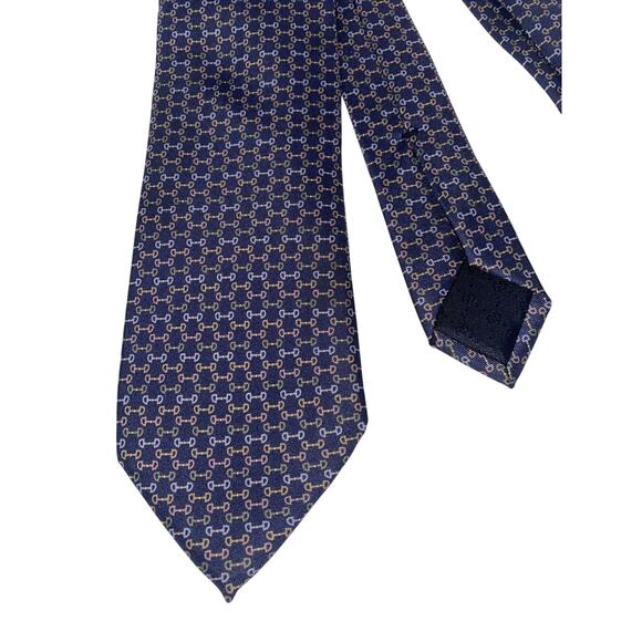 Gucci Navy 100% Silk Pattern Tie 61”x3.25” - Picture 1 of 9